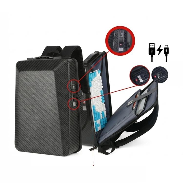 Hard Shell Laptop Backpack for Men 16inch Gaming Backpack with Combination Lock & USB Port