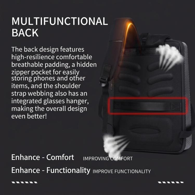 Hard Shell Laptop Backpack for Men 16inch Gaming Backpack with Combination Lock & USB Port