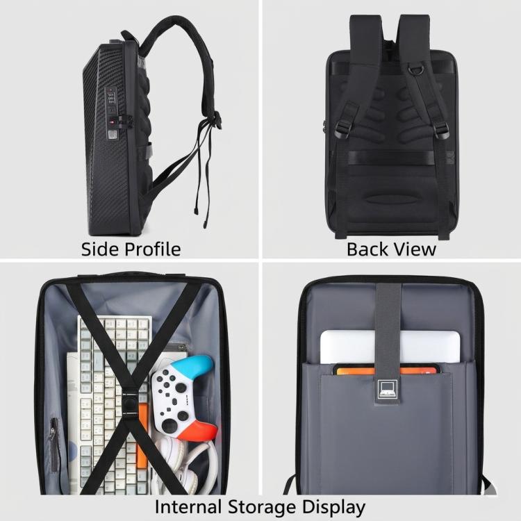 Hard Shell Laptop Backpack for Men 16inch Gaming Backpack with Combination Lock & USB Port