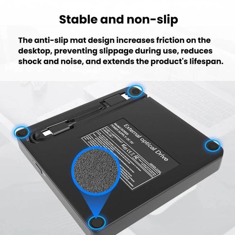 External DVD CD Writer Drive USB 3.0 & Type-C Portable Optical Disc Drive