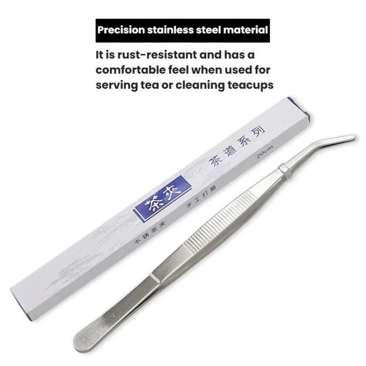 LsCook 20cm Extra Long Thick 401 Stainless Steel Tea Tongs Tea Tweezers