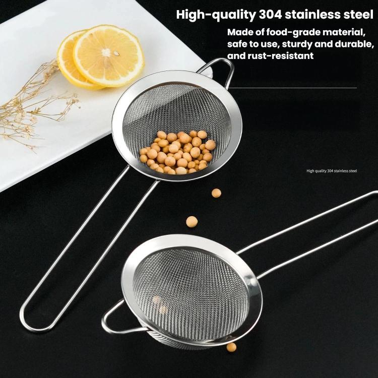 LsCook Round Base 304 Stainless Steel Milk Juice Mesh Strainer Ultra-Fine Kitchen Flour Sifter