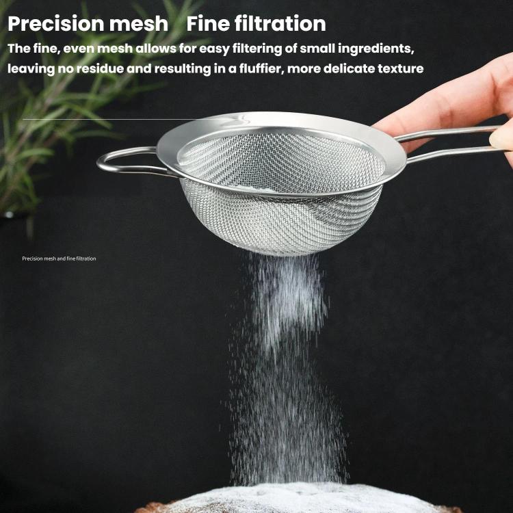LsCook Round Base 304 Stainless Steel Milk Juice Mesh Strainer Ultra-Fine Kitchen Flour Sifter
