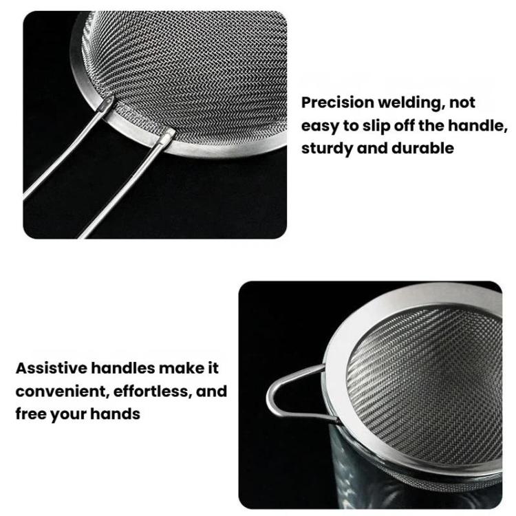 LsCook Round Base 304 Stainless Steel Milk Juice Mesh Strainer Ultra-Fine Kitchen Flour Sifter