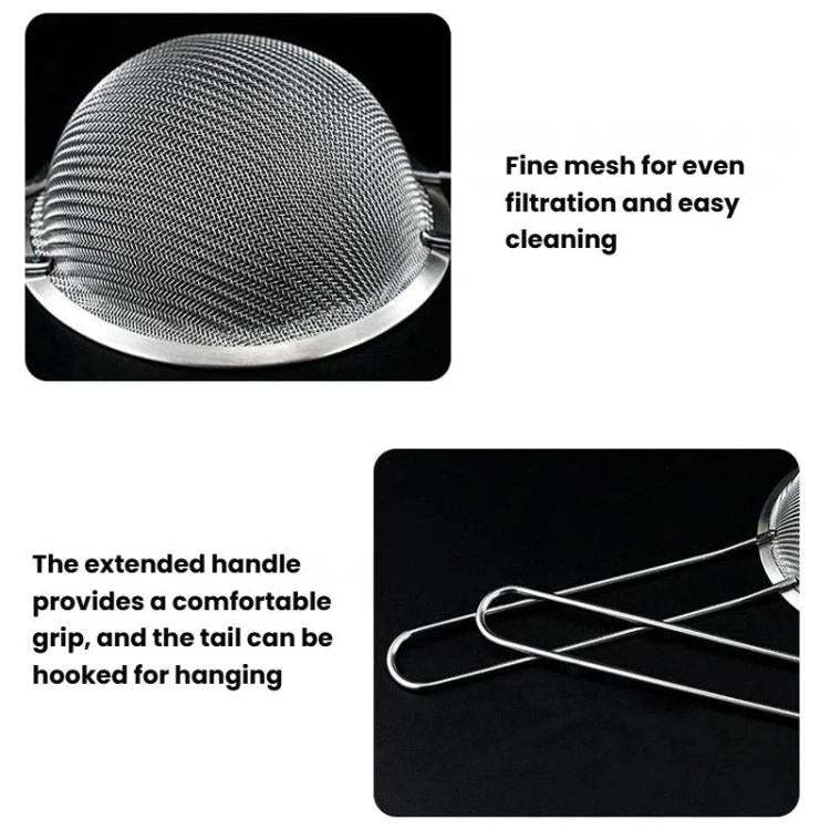 LsCook Round Base 304 Stainless Steel Milk Juice Mesh Strainer Ultra-Fine Kitchen Flour Sifter