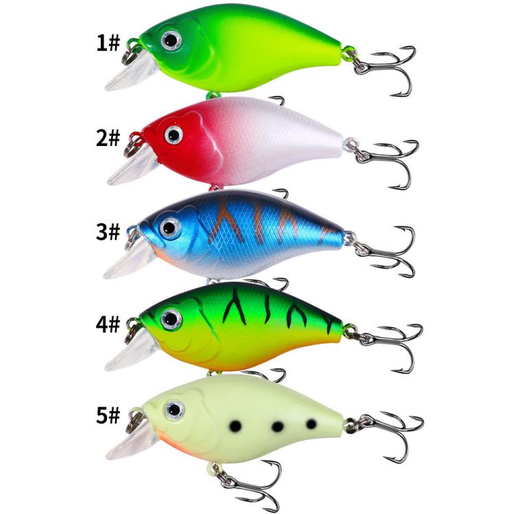HENGJIA Deep Diving Fat Crankbait Fishing Lure Long Casting Hard Bait, Spec: 6cm 6.9g