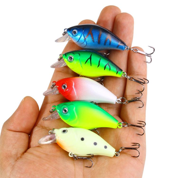 HENGJIA Deep Diving Fat Crankbait Fishing Lure Long Casting Hard Bait, Spec: 6cm 6.9g