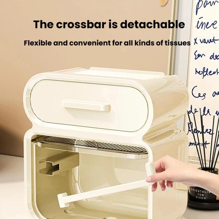 Waterproof Wall-Mounted Punch-Free Tissue Storage Rack For Bathroom & Washroom, Spec: Small White Gold
