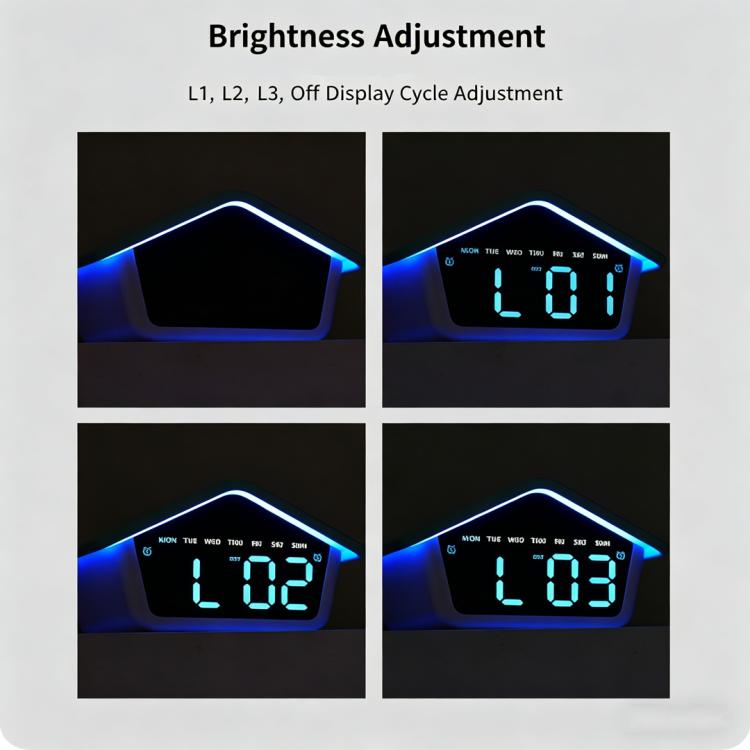 Atmosphere Cabin Digital Alarm Clock With 8-Color Night Light LED Desktop Clock With Snooze, DST, Adjustable Brightness