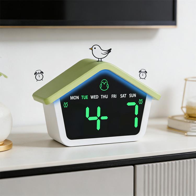 Atmosphere Cabin Digital Alarm Clock With 8-Color Night Light LED Desktop Clock With Snooze, DST, Adjustable Brightness