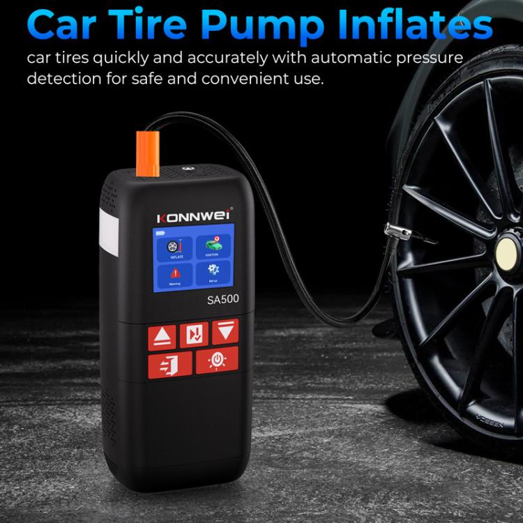 KONNWEI SA500  2.4 Inch Color Screen Portable Car Tire Inflator Car Emergency Jump Starter
