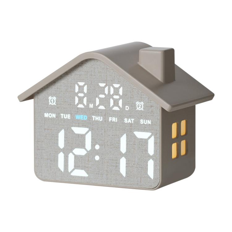 House-Shaped Digital Alarm Clock with Night Light Dual Alarms & Timer Function, 3-Level Brightness