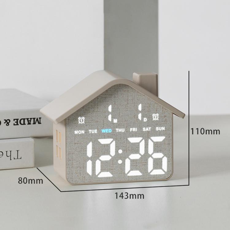 House-Shaped Digital Alarm Clock with Night Light Dual Alarms & Timer Function, 3-Level Brightness