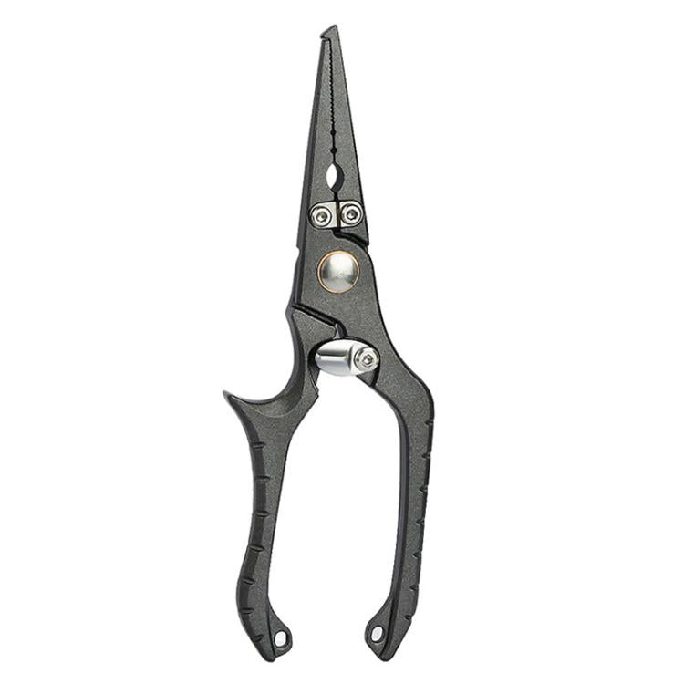 Stainless Steel Lure Pliers Multi-Function Fishing Pliers Hook Remover - Black Gray