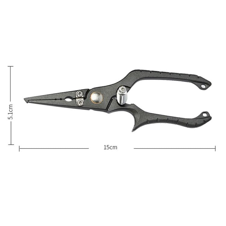 Stainless Steel Lure Pliers Multi-Function Fishing Pliers Hook Remover - Black Gray