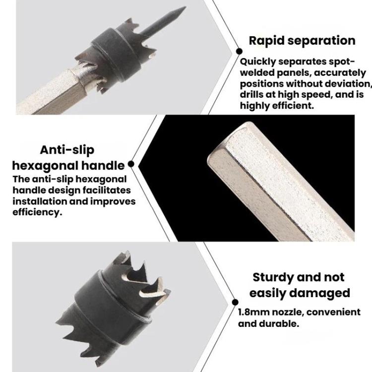 13pcs / set High Speed Steel Spot Welding Drill Bit Hex Shank Anchor Point Repair Drill Bit