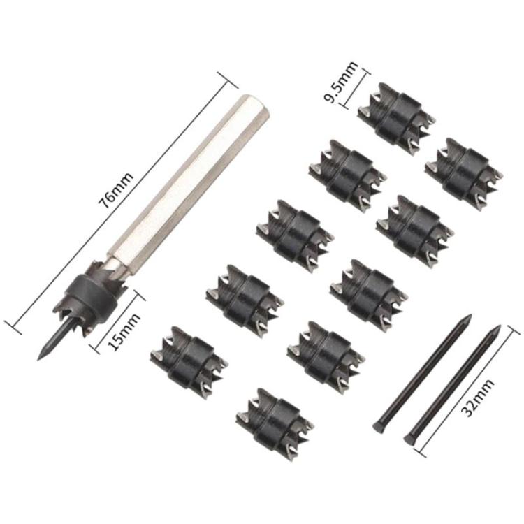 13pcs / set High Speed Steel Spot Welding Drill Bit Hex Shank Anchor Point Repair Drill Bit