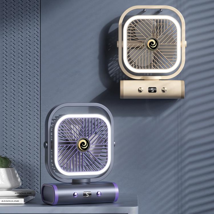 Desktop Mini Office Silent USB Wall-Mounted Fan, Color: Gray Rechargeable 1200mAh