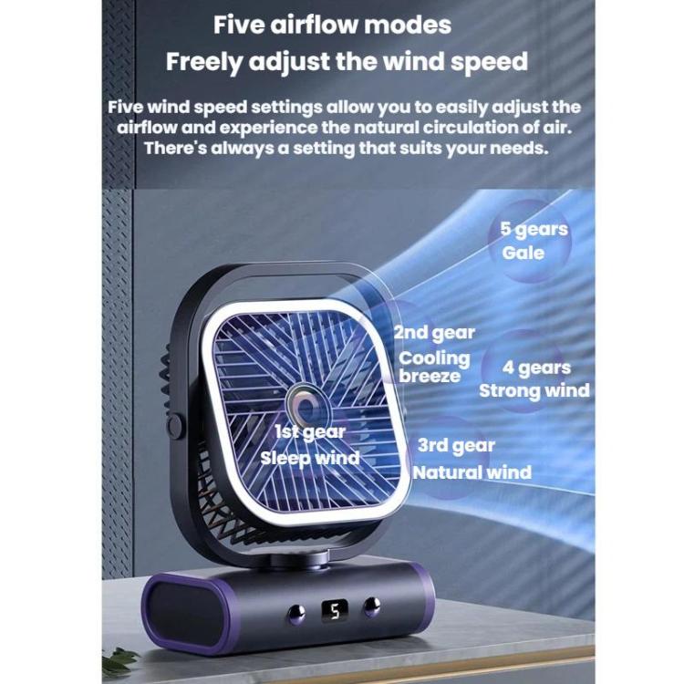 Desktop Mini Office Silent USB Wall-Mounted Fan, Color: Gray Plug-in