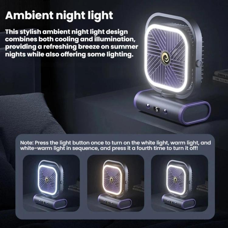 Desktop Mini Office Silent USB Wall-Mounted Fan, Color: Gray Rechargeable 1200mAh