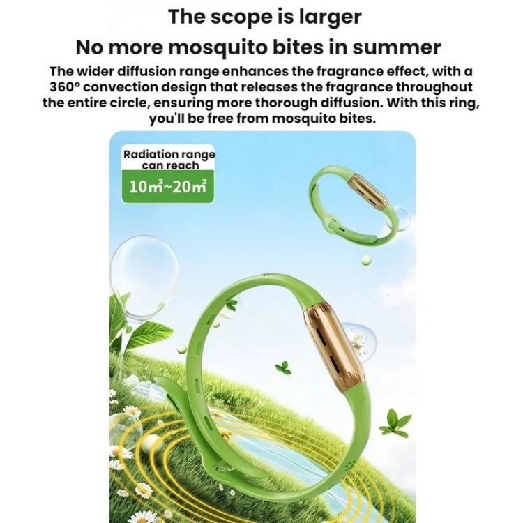 Portable Outdoor Plant Essential Oil Mosquito Repellent Bracelet, Color: Rose Gold With Green
