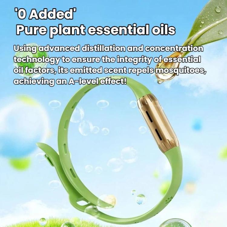 Portable Outdoor Plant Essential Oil Mosquito Repellent Bracelet, Color: Rose Gold With Beige