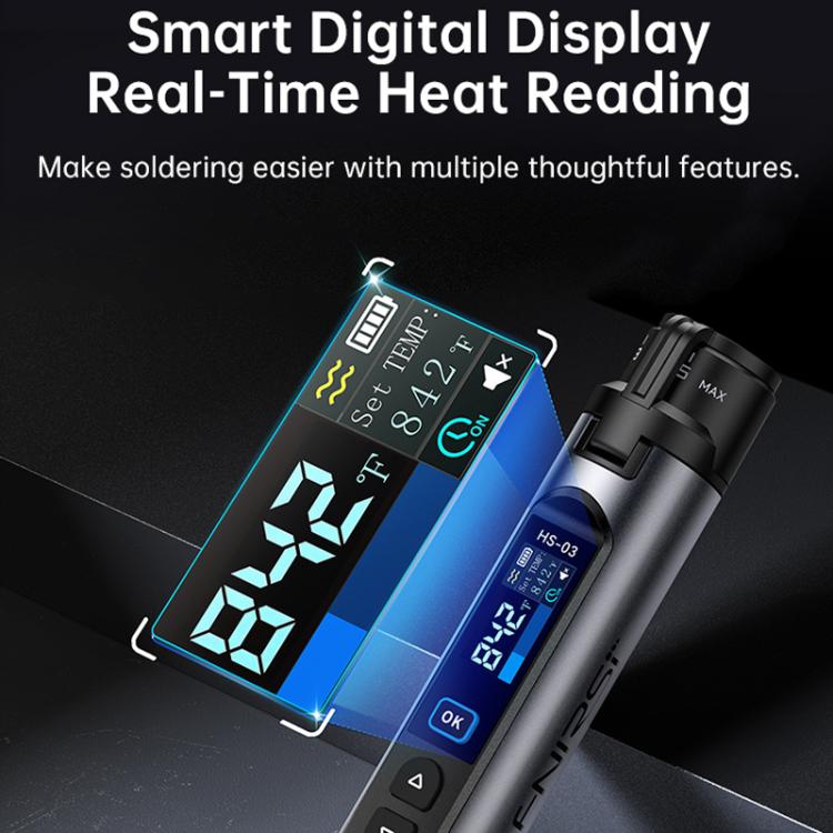 FNIRSI HS-03 0.96 Inch Screen Wireless Constant Temperature Electric Soldering Iron Mini Repair Soldering Iron Tool Kit