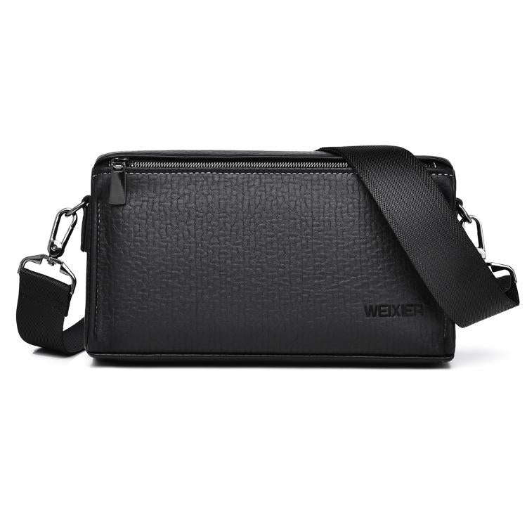 WEIXIER W133  Mens Small Crossbody Bag Versatile Messenger Clutch with 6 Card Slots for Travel & Daily Use - Black