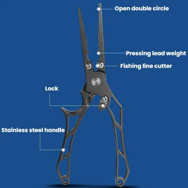 Stainless Steel Fish-Holding Pliers Open-Loop Hook Remover For Lure Fishing, Spec: With Storage Pouch