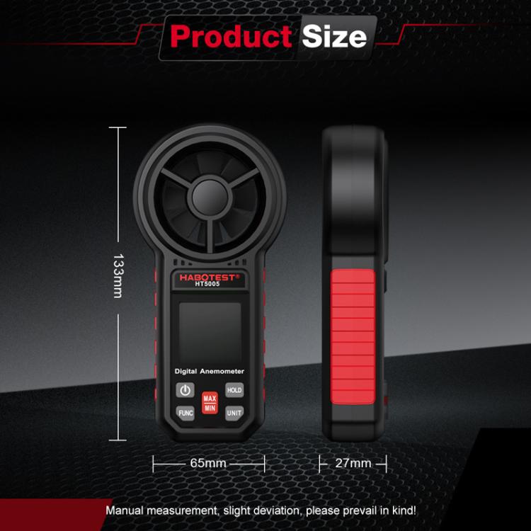 HABOTEST HT5005 Portable Digital Anemometer With Display Screen High Precision Wind Speed & Wind Temperature Tester