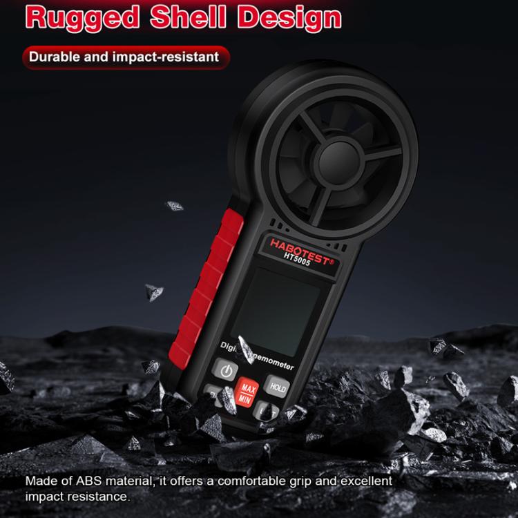 HABOTEST HT5005 Portable Digital Anemometer With Display Screen High Precision Wind Speed & Wind Temperature Tester