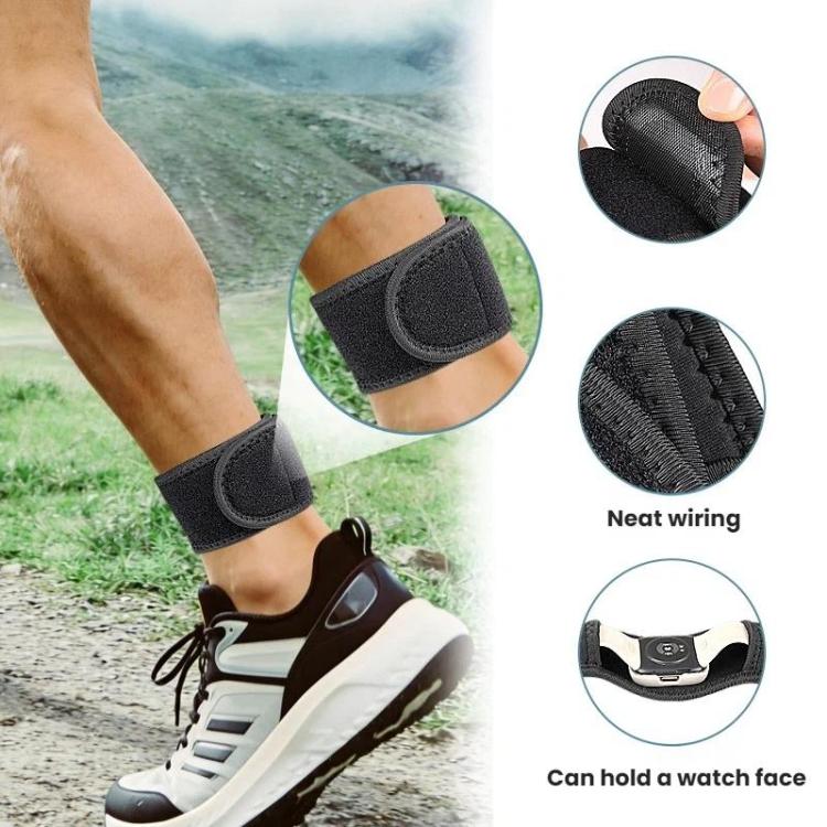 Exercise Pedometer Strap Adjustable Fitness Ankle Strap, Size: S - Black
