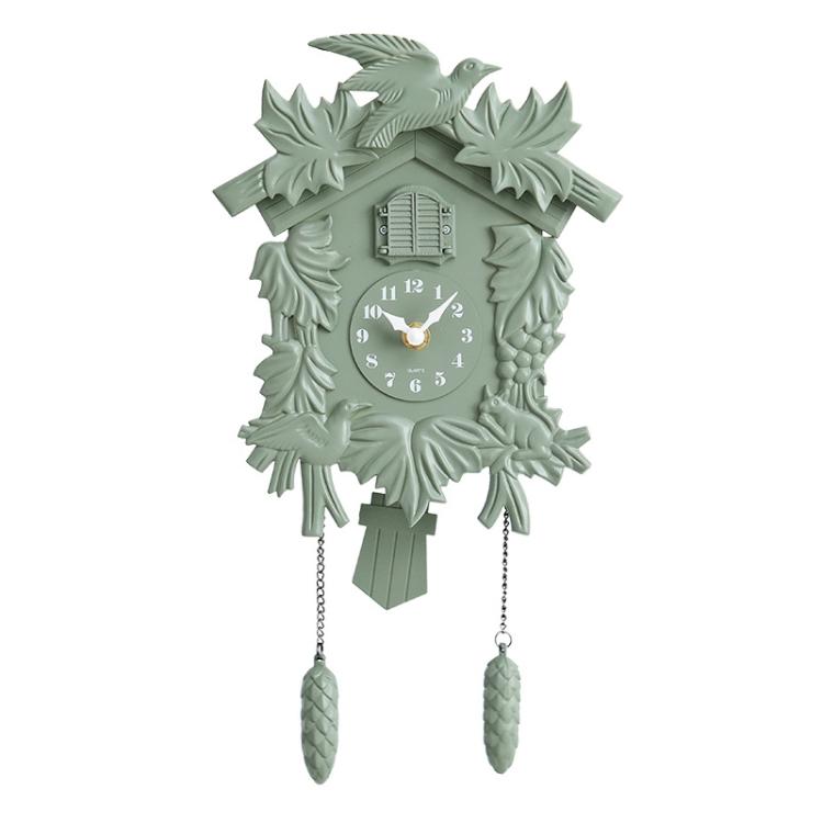 Vintage Cuckoo Wall Clock with Bird Song Chime for Home Living Room Bedroom Decor