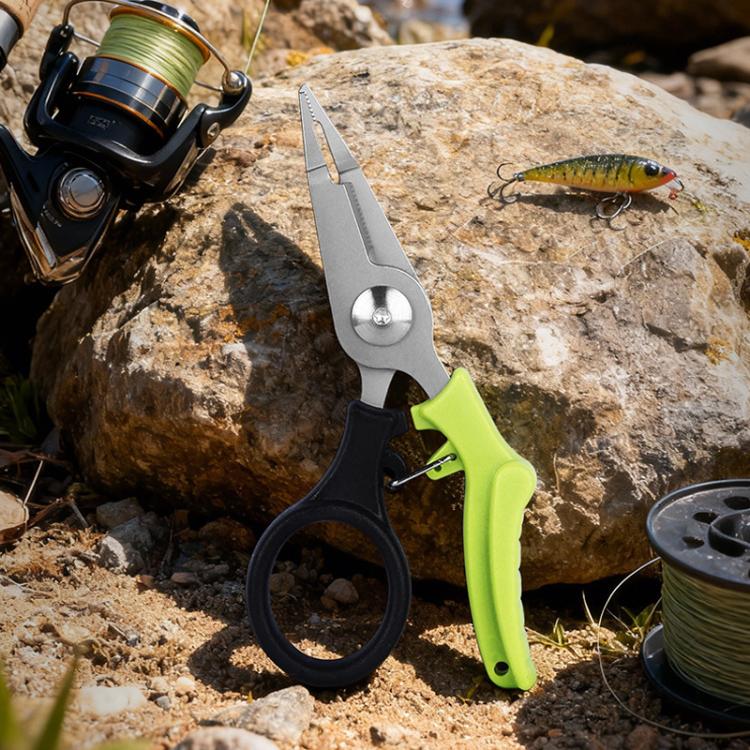 Multifunctional Fishing Scissors Mini Portable Lure Pliers - Black Green