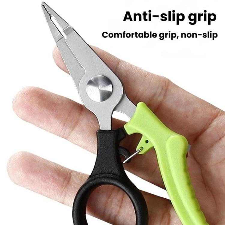 Multifunctional Fishing Scissors Mini Portable Lure Pliers - Black Green