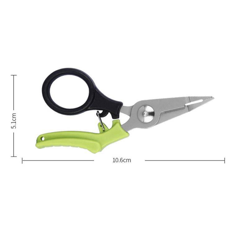 Multifunctional Fishing Scissors Mini Portable Lure Pliers - Black Green