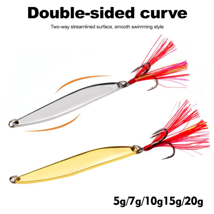 PROBEROS 9pcs /Box Fishing Spoons Lure Set Metal Willow Leaf Spinner Baits with Blood Groove Treble Hooks - SS006