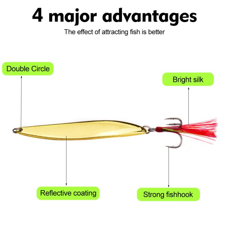 PROBEROS 9pcs /Box Fishing Spoons Lure Set Metal Willow Leaf Spinner Baits with Blood Groove Treble Hooks - SS006