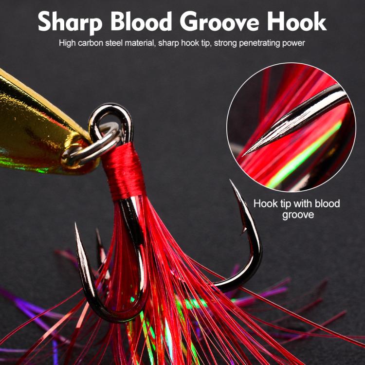 PROBEROS 9pcs /Box Fishing Spoons Lure Set Metal Willow Leaf Spinner Baits with Blood Groove Treble Hooks - SS006