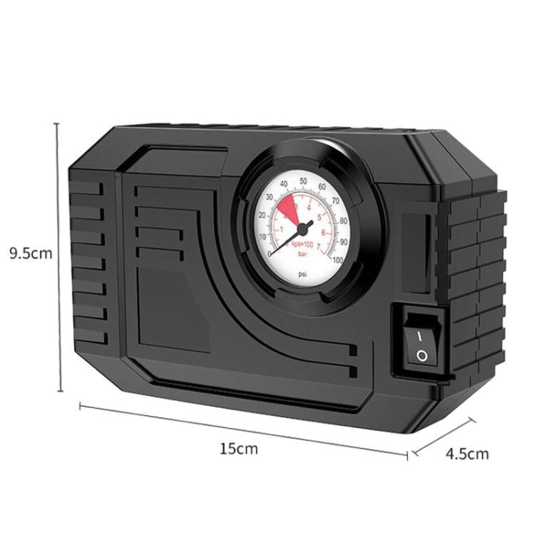 CARSUN 3011-2 Portable Analog Tire Inflator For Car Multifunctional LED Light Air Pump - Black