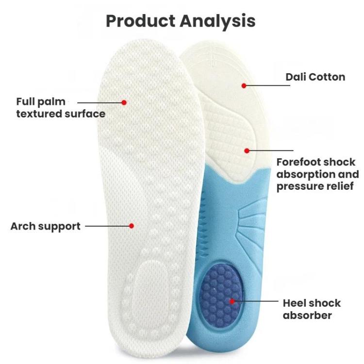 Soft Shock-Absorbing Non-Slip Wear-Resistant Customizable Sports Insoles, Size: 20-25 - White