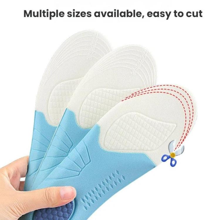 Soft Shock-Absorbing Non-Slip Wear-Resistant Customizable Sports Insoles, Size: 26-31 - White