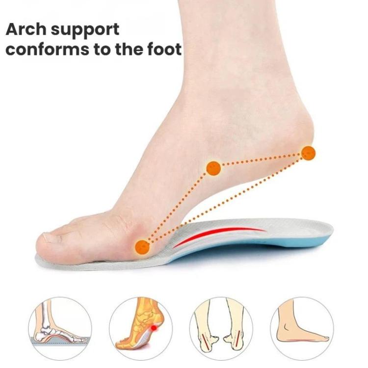 Soft Shock-Absorbing Non-Slip Wear-Resistant Customizable Sports Insoles, Size: 26-31 - White
