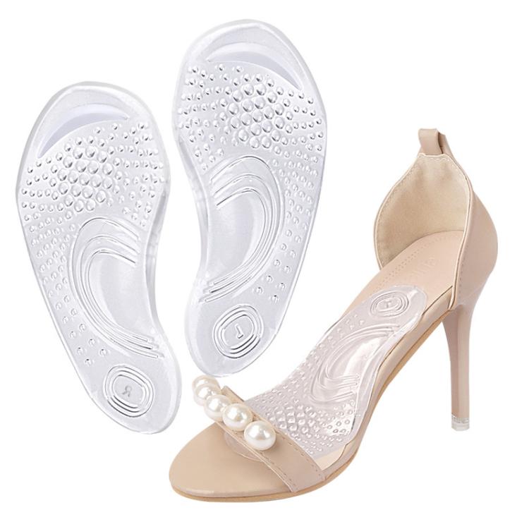 Arch Support Insole Silicone Anti-slip Shock-absorbing Soft Half-Insole - Transparent