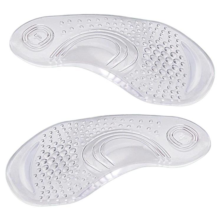 Arch Support Insole Silicone Anti-slip Shock-absorbing Soft Half-Insole - Transparent