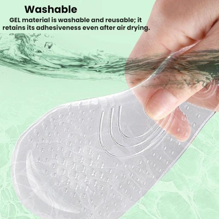 Arch Support Insole Silicone Anti-slip Shock-absorbing Soft Half-Insole - Transparent