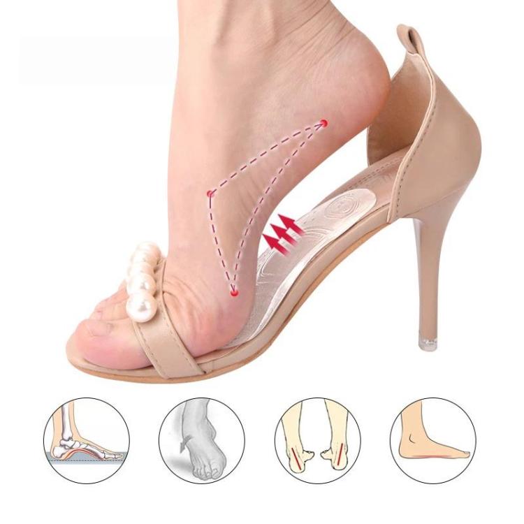 Arch Support Insole Silicone Anti-slip Shock-absorbing Soft Half-Insole - Transparent