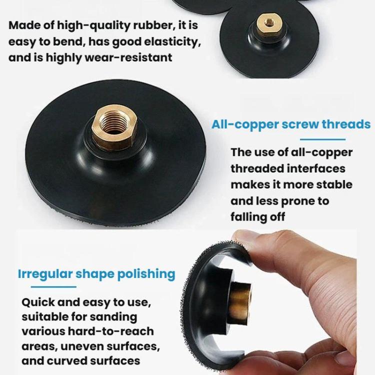 Flexible Bendable Rubber Grinding Head Soft-Joint Angle Grinder Adhesive Disc, Spec: 3 inch 8cm M10