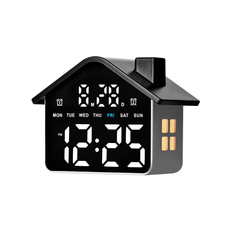 House-Shaped Digital Alarm Clock with Night Light Dual Alarms & Timer Function, 4-Level Brightness