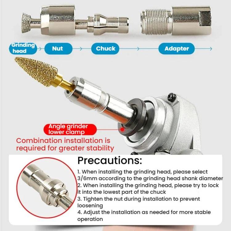 Angle Grinder To Straight Grinder Conversion Chuck Grinder Accessories, Spec: 3mm M14